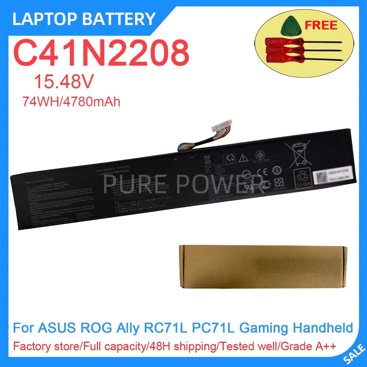 Pc Gaming Rog - Nieuwe Laptop Batterij C41N2208 15.48V 74WH